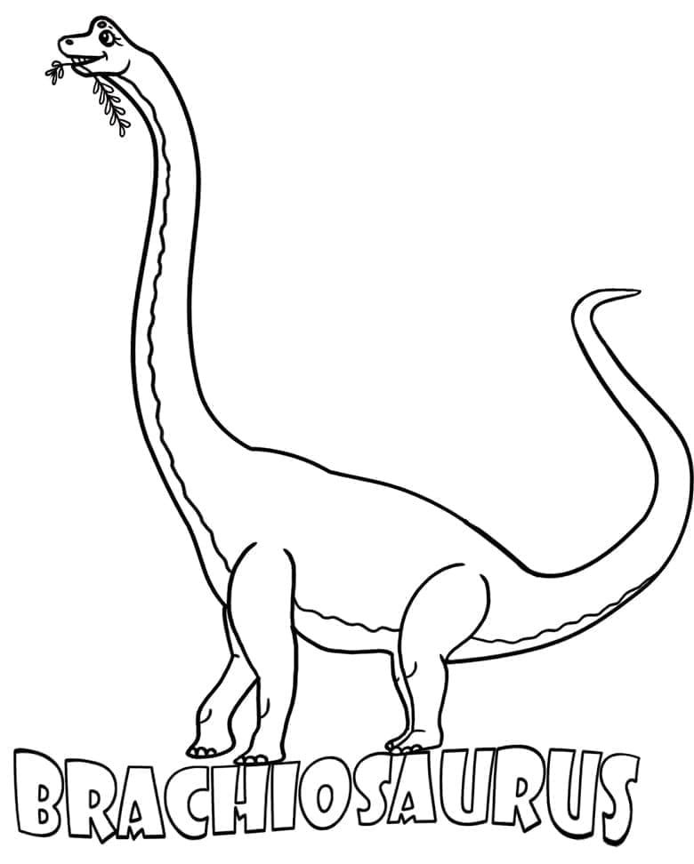 Desenho de Braquiossauro Animado para Colorir
