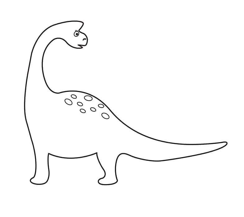 Desenho de Braquiossauro com Cenário para Colorir e Imprimir