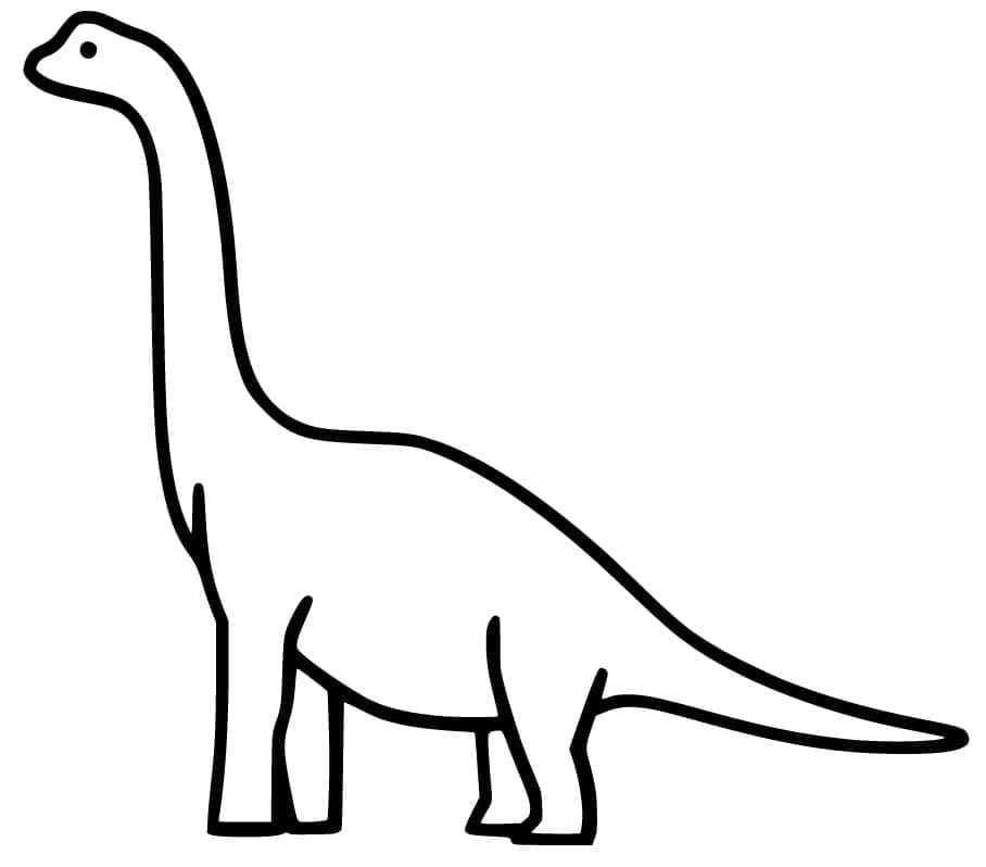 Desenho de Braquiossauro Fácil para Colorir
