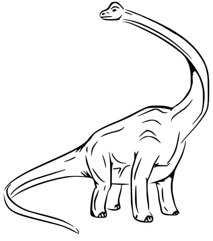 Desenho de Braquiossauro Fofo para Colorir e Imprimir