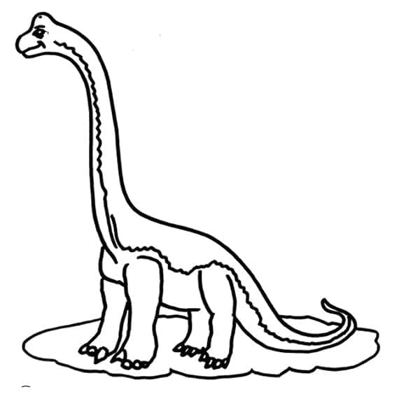 Desenho de Braquiossauro para Colorir e Pintar com Tinta Guache