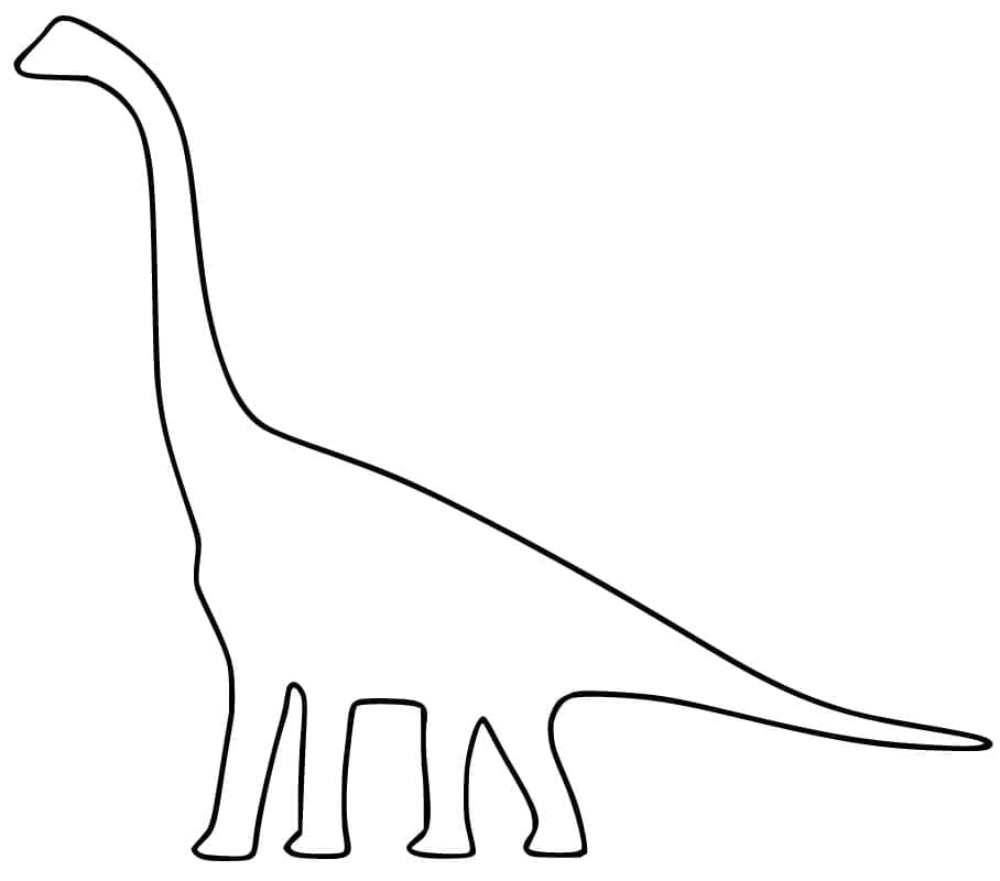 Desenho de Braquiossauro para Colorir Usando Giz de Cera
