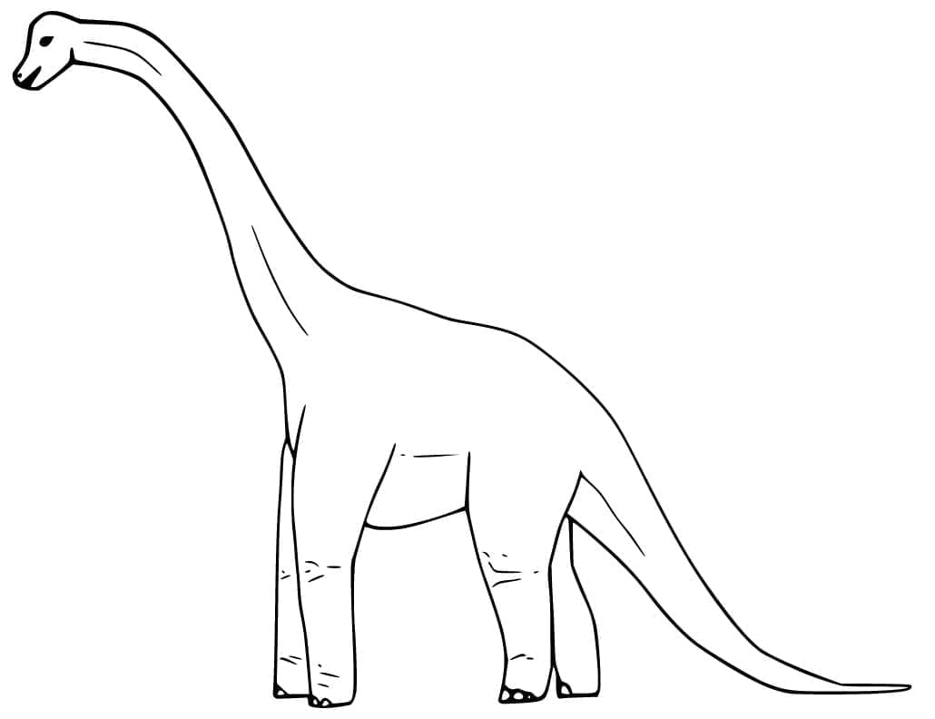 Desenho de Braquiossauro Pré Histórico para Colorir e Imprimir