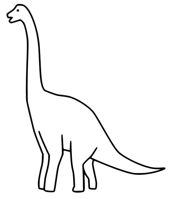 Desenho de Braquiossauro Simples para Colorir