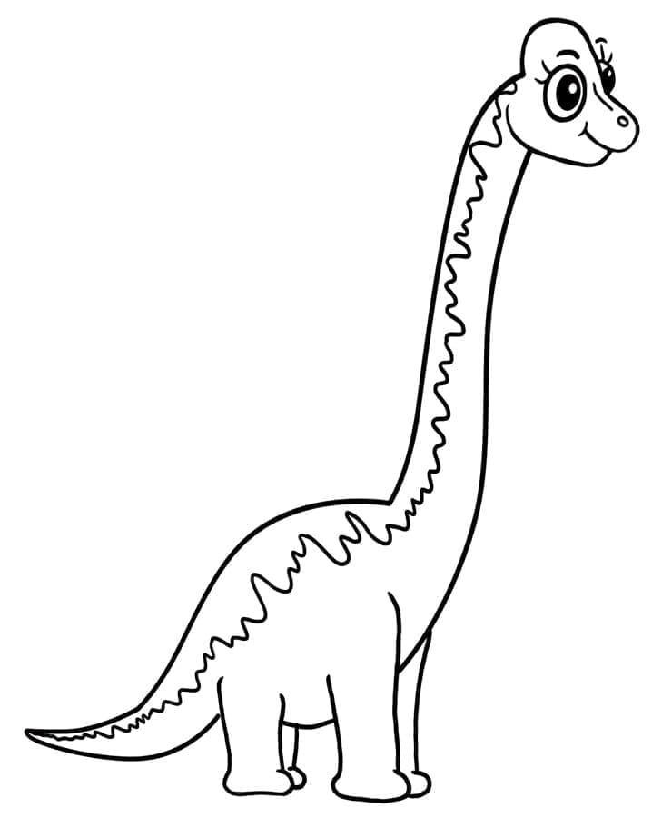 Desenho de Lindo Braquiossauro para Colorir