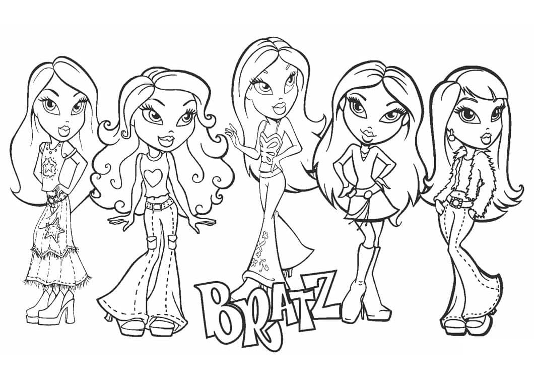Desenho de Bratz Imprimivel Grátis para Colorir