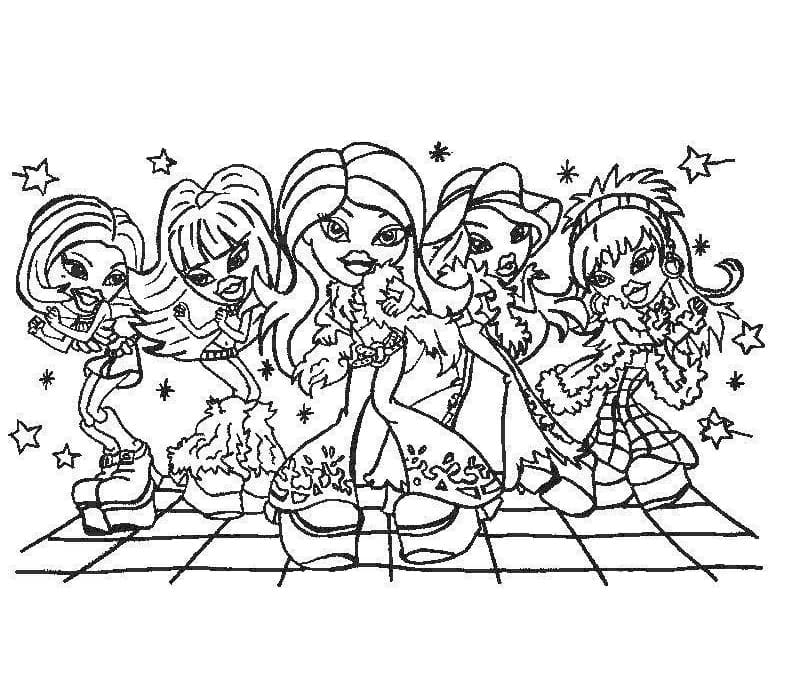 Desenho de Bratz Bailarina para Colorir e Imprimir