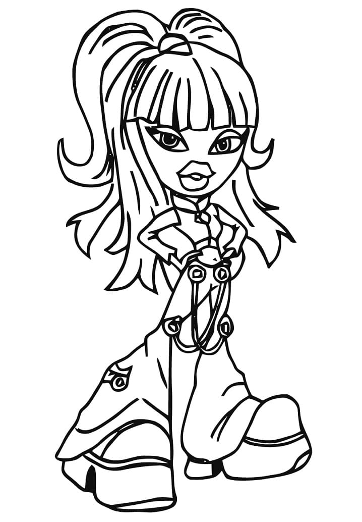 Desenho de Bratz com Acessórios para Colorir e Imprimir
