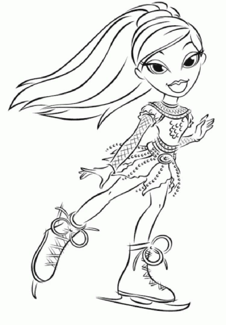 Desenho de Bratz com Amigas para Colorir e Imprimir Pdf