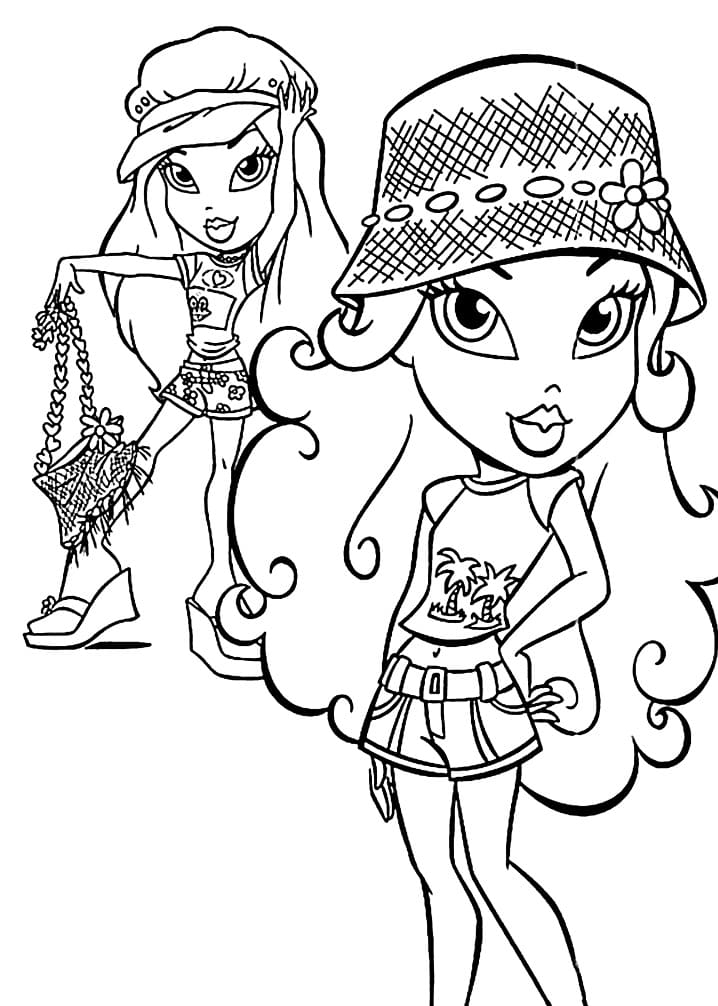 Desenho de Bratz com Giz de Cera para Colorir e Imprimir