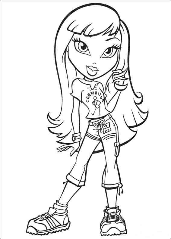 Desenho de Bratz com Roupa de Verão para Colorir e Imprimir