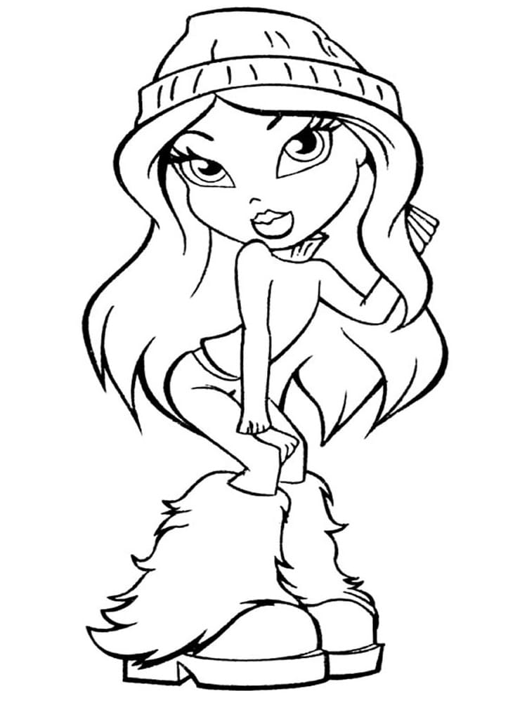 Desenho de Bratz com Vestido Longo para Colorir e Imprimir