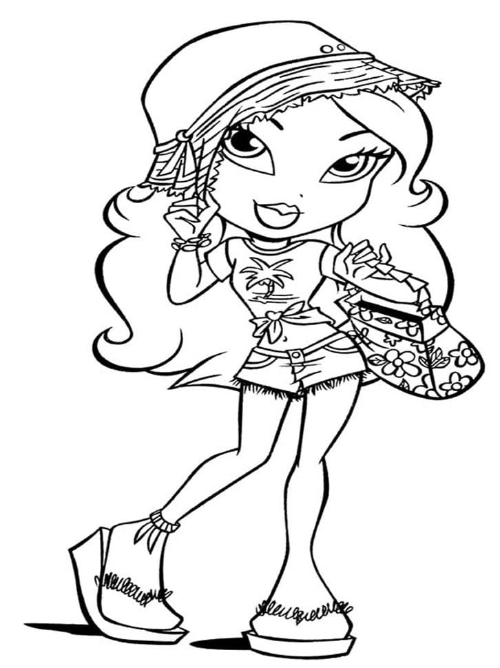 Desenho de Bratz em Anime para Colorir e Imprimir