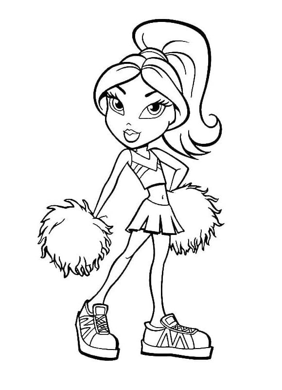 Desenho de Bratz em Pose de Desfile para Colorir e Imprimir