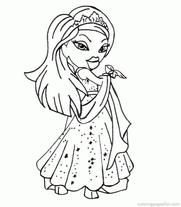 Desenho de Bratz Infantil para Colorir e Imprimir