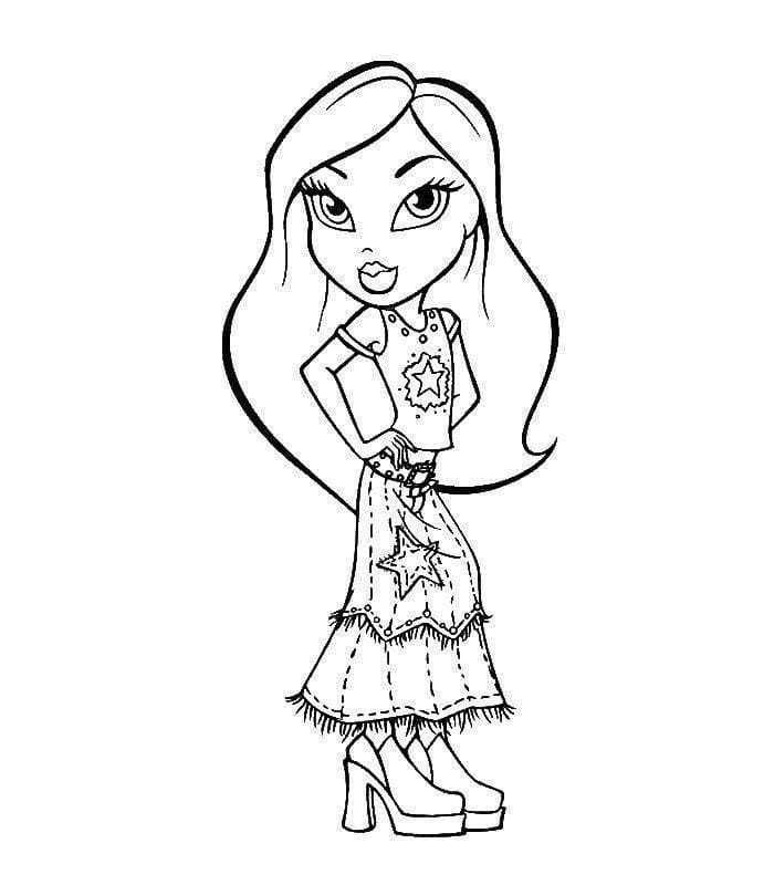 Desenho de Bratz no Shopping para Colorir e Imprimir
