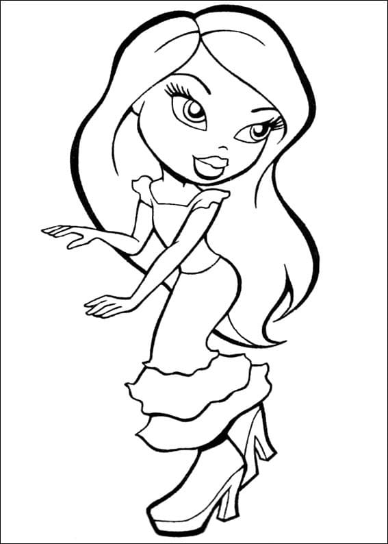 Desenho de Bratz para Colorir e Imprimir Pdf Grátis