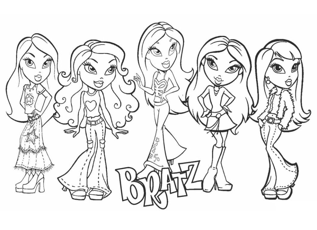 Desenho de Bratz para Colorir Usando Giz de Cera