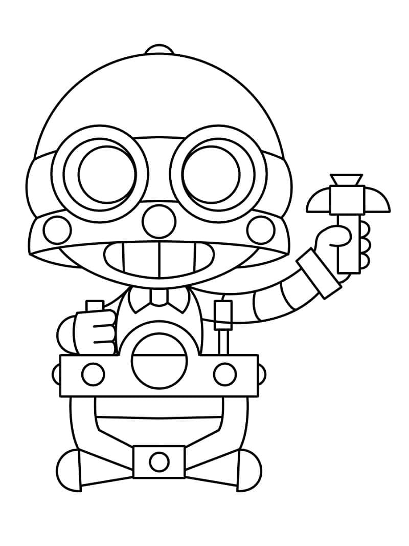 Desenho de Carl de Brawl Stars para Colorir