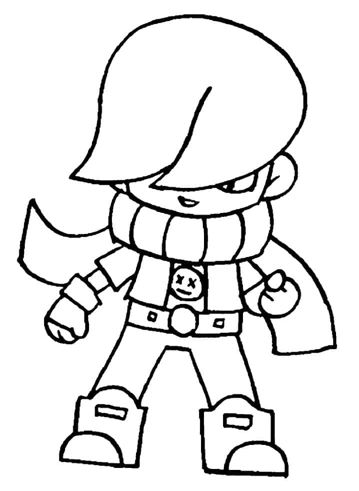 Desenho de Edgar de Brawl Stars para Colorir