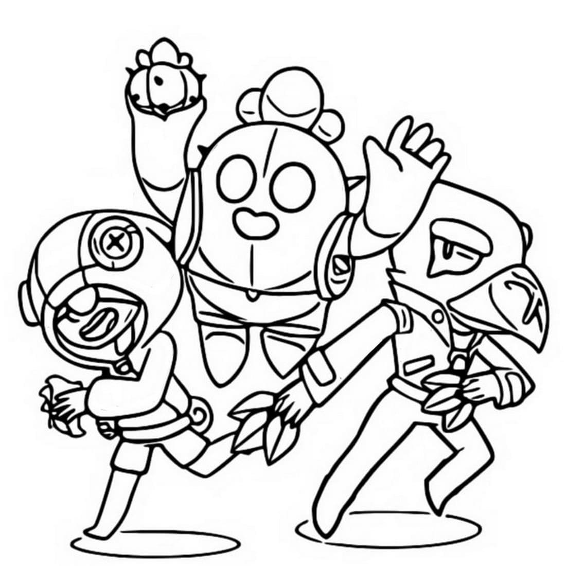 Desenho de Jogo Brawl Stars para Colorir com Lápis de Cor