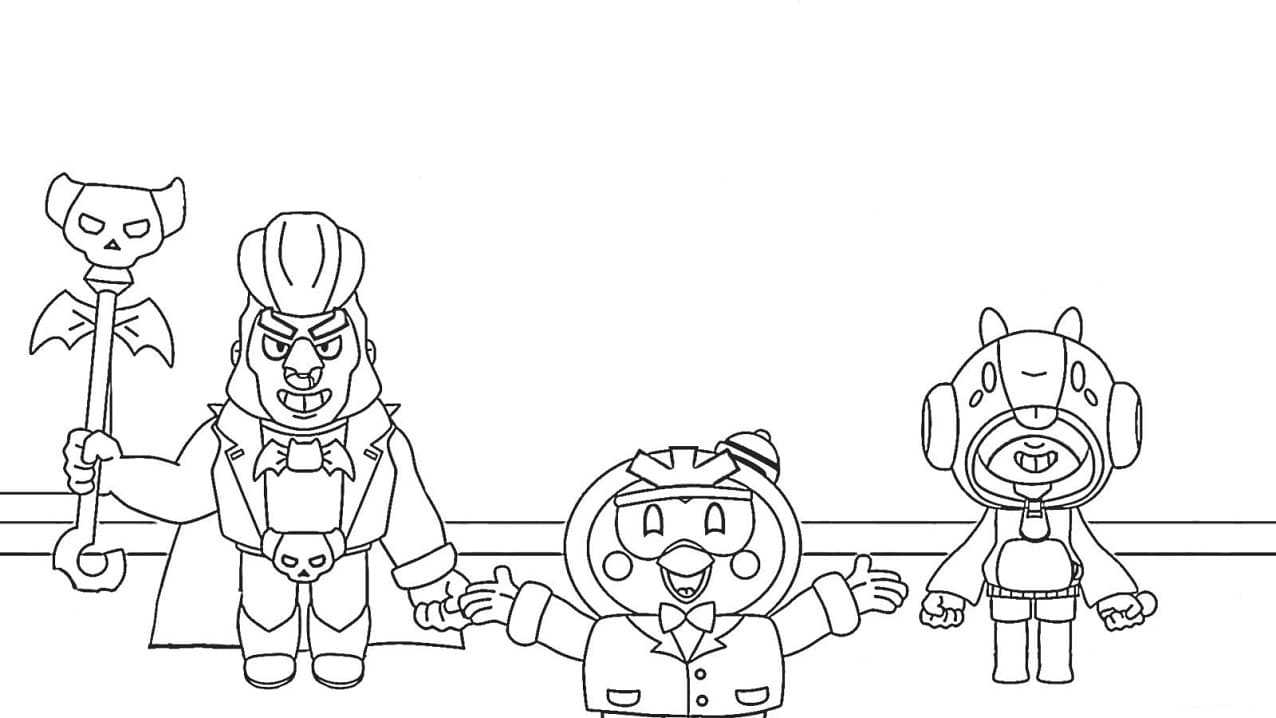 Desenho de Jogo Brawl Stars para Colorir e Imprimir Pdf Grátis