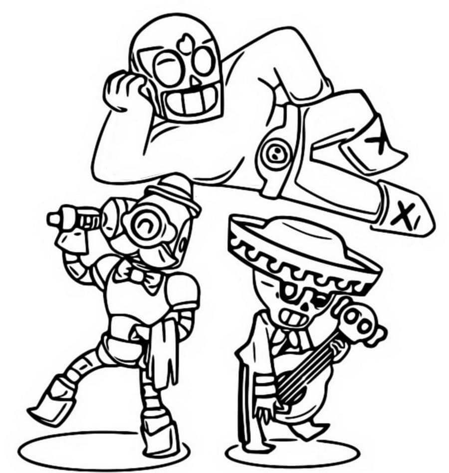 Desenho de Jogo Brawl Stars para Colorir Usando Giz de Cera