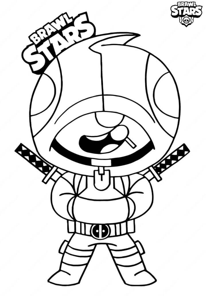 Desenho de Leon Brawl Stars para Colorir com Lápis de Cor