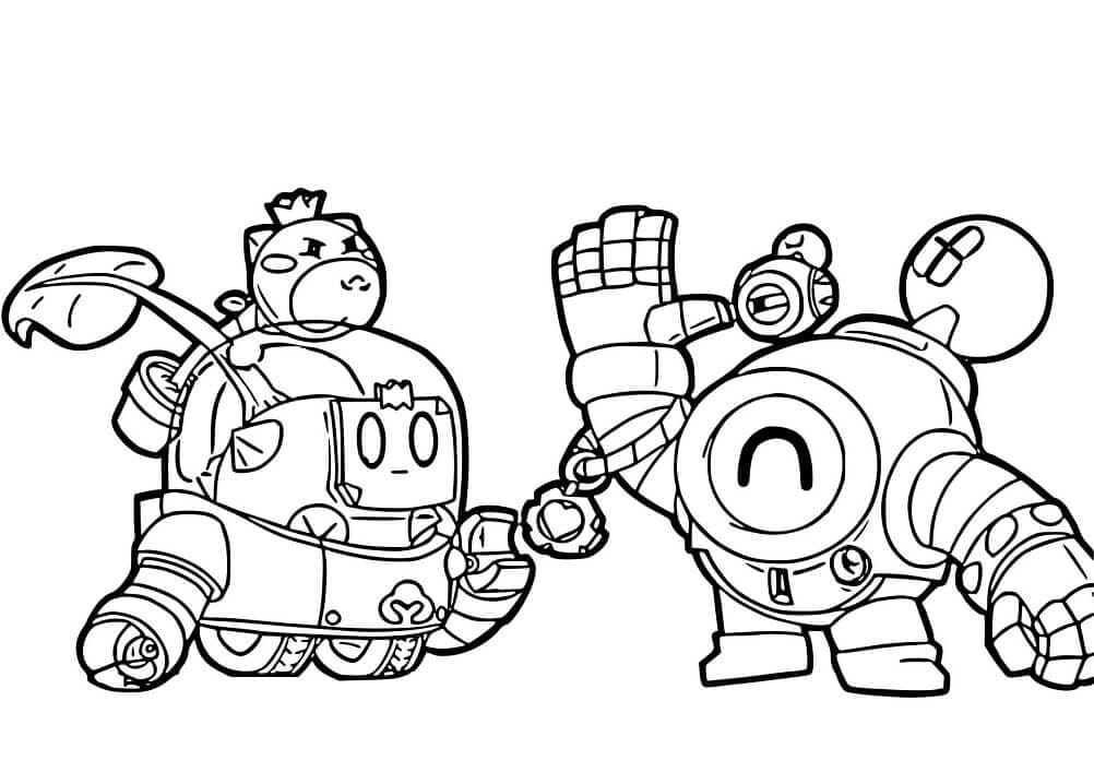Desenho de Robôs Nani Brawl Stars para Colorir