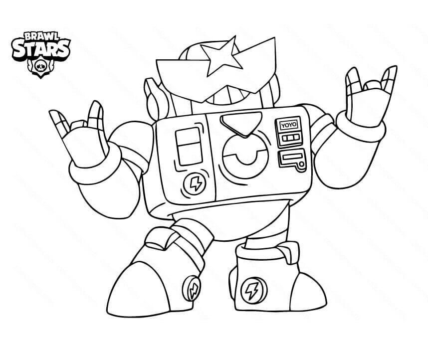 Desenho de Surge Brawl Stars para Colorir e Pintar com Tinta Guache