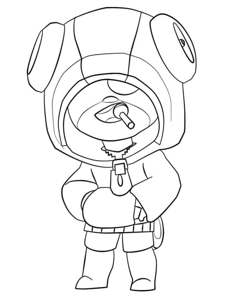 Desenho do Leon Brawl Stars para Colorir com Lápis de Cor Grátis