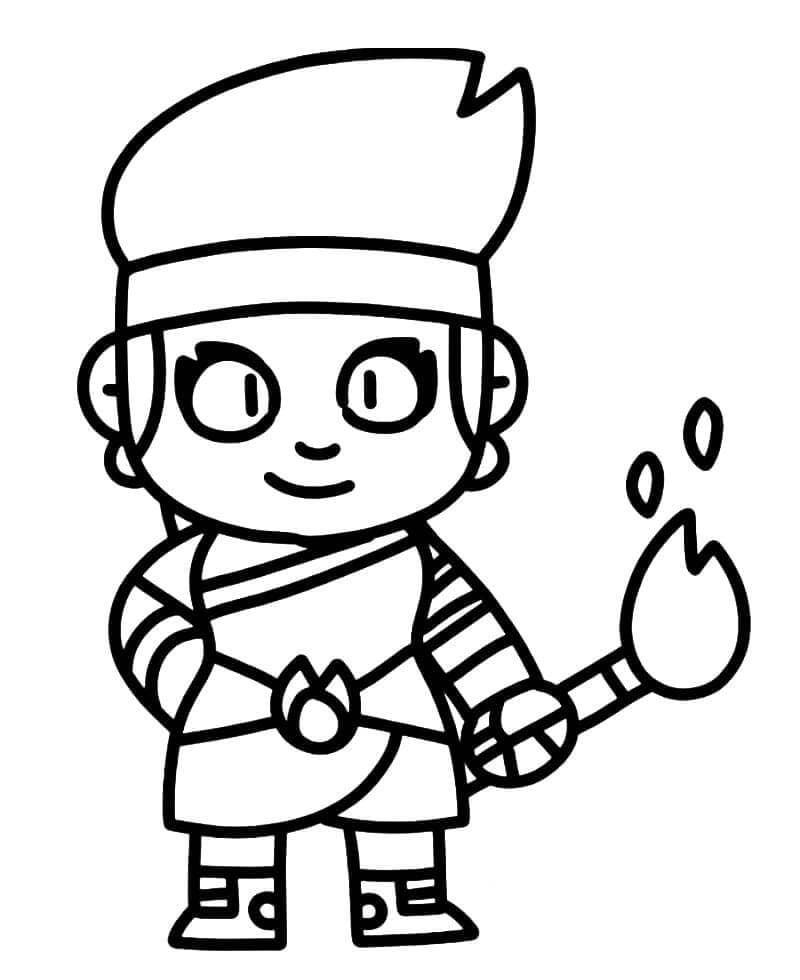 Imprimir Desenho Amber Brawl Stars para Colorir