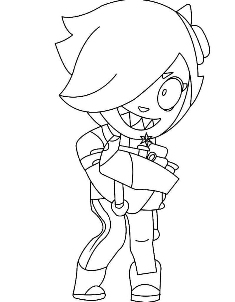 Imprimir Grátis Desenho Colette Brawl Stars para Colorir