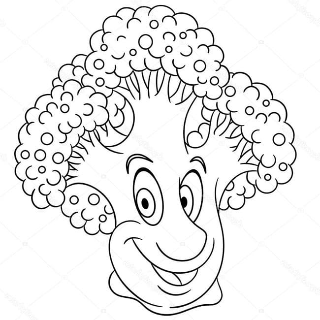 Desenho de Adoráveis Brocolis para Colorir