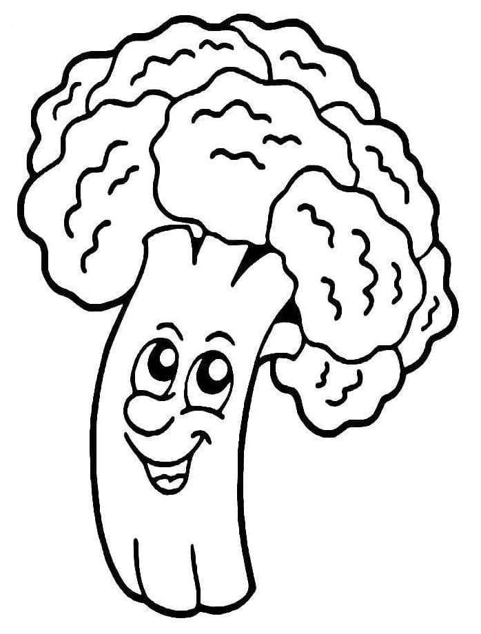 Desenho de Brocolis de Desenhos Animados para Colorir