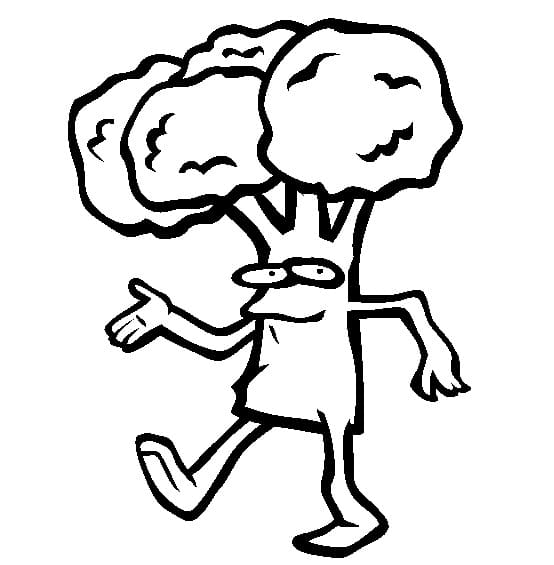 Desenho de Brocolis Engraçado para Colorir