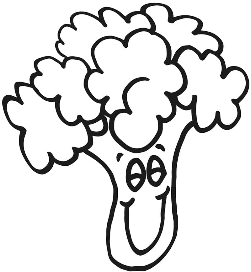 Desenho de Brocolis Feliz para Colorir