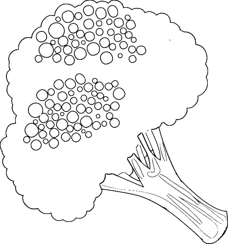 Desenho de Brocolis para Desenhar e Colorir
