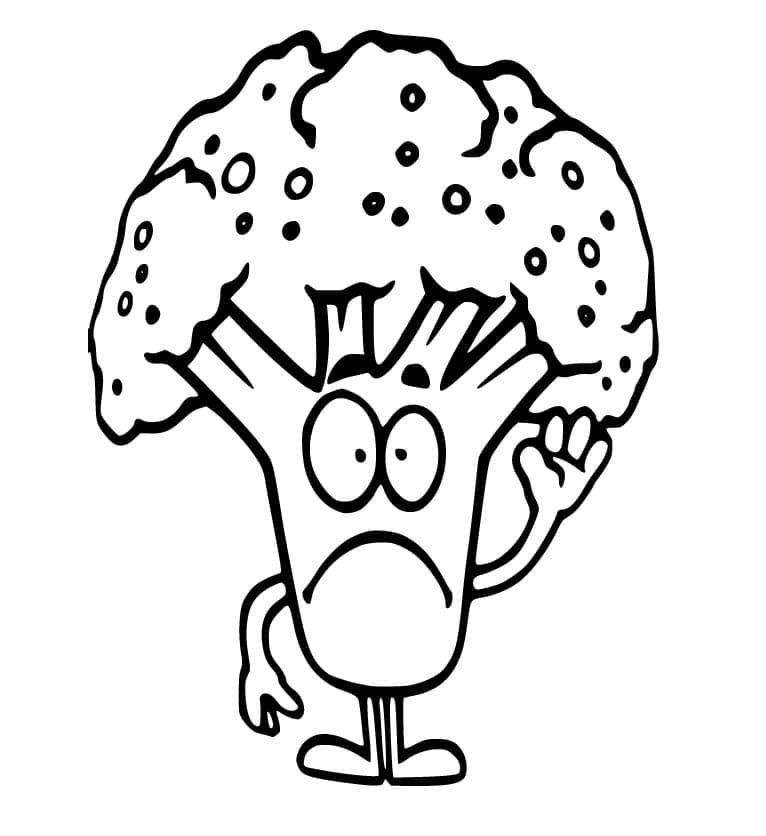 Desenho de Brocolis Triste para Colorir