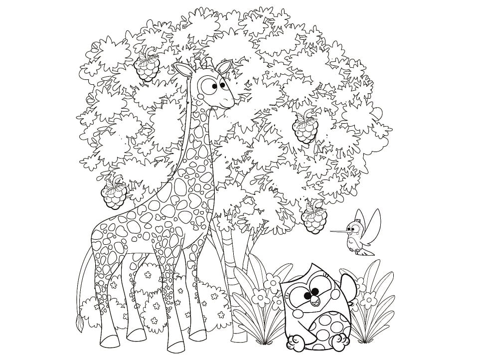 Desenho de Bubu e as Corujinhas Aventurá na Selva para Colorir em Pdf