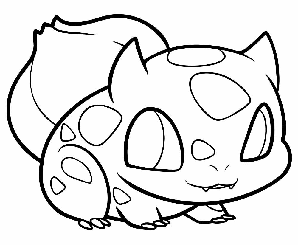 Desenho de Pokemon Bulbassauro com Detalhes para Colorir e Imprimir