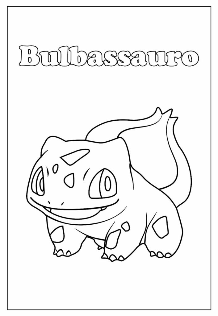 Desenho de Pokemon Bulbassauro para Colorir com Lápis de Cor e Imprimir