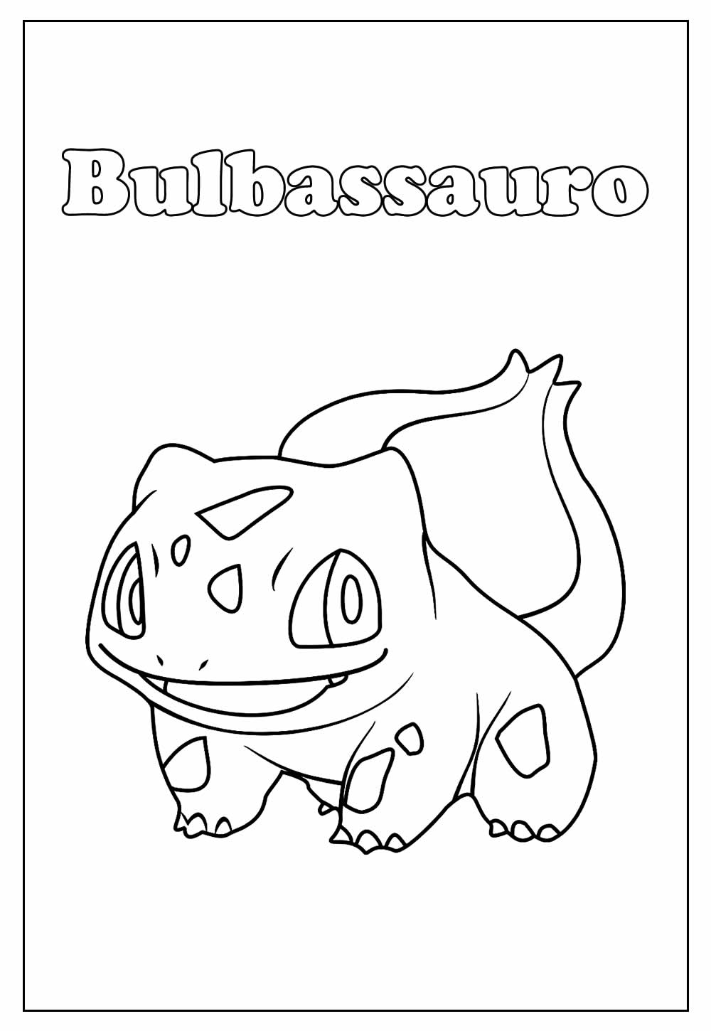 Desenho de Pokemon Bulbassauro para Colorir com Lápis de Cor e Imprimir