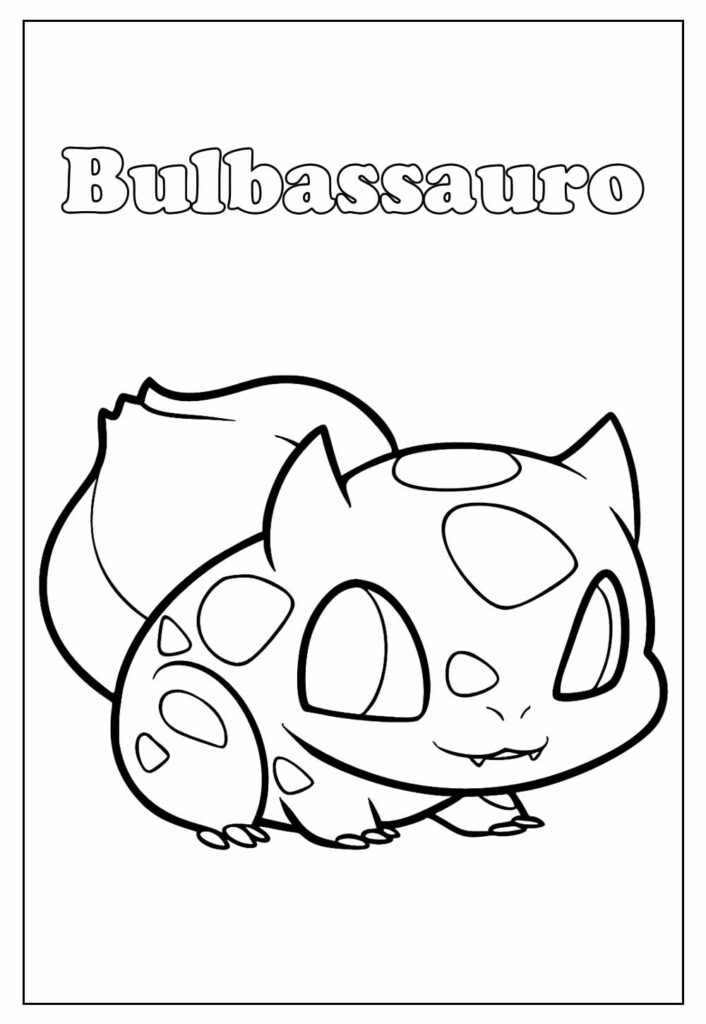 Desenho de Pokemon Bulbassauro para Colorir e Imprimir em Pdf