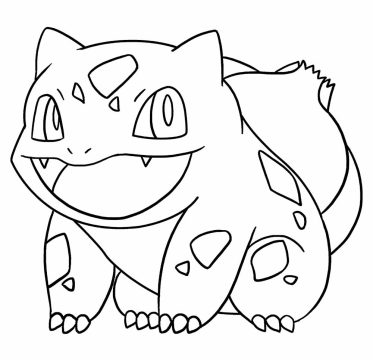 Desenho de Pokemon Bulbassauro para Colorir Usando Giz de Cera