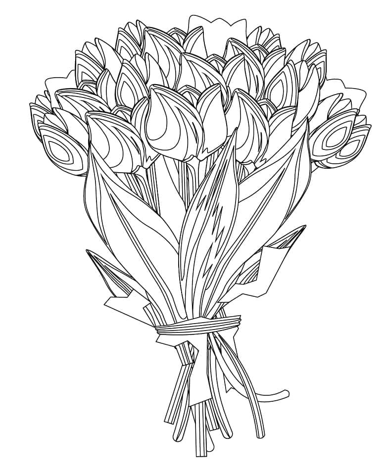 Desenho de Buque de Flores para Colorir e Imprimir Grátis Pdf