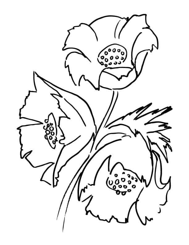 Desenho de Buque de Flores para Colorir Usando Giz de Cera