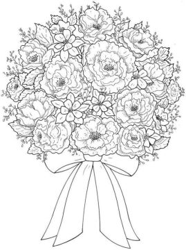 Desenho de Buque de Flores Pequeno para Colorir e Imprimir