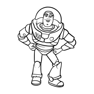 Desenho de Simples Buzz Lightyear para Colorir