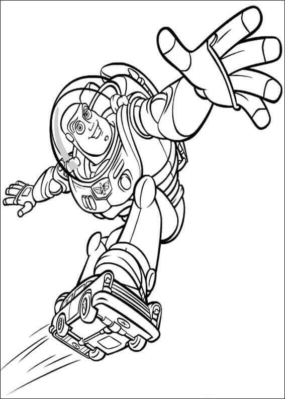 Desenho de Buzz Lightyear com Tinta Guache para Colorir e Imprimir